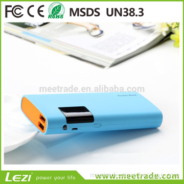 Sections five Li-on battery rechargeable with LCD display 15000mah/20000mah colorful charging treasure